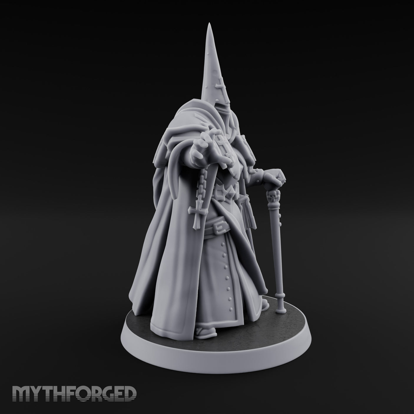 Claw Reaching Staff Planting Human Witchburner Miniature for Dungeons and Dragons, Pathfinder or other TTRPGs