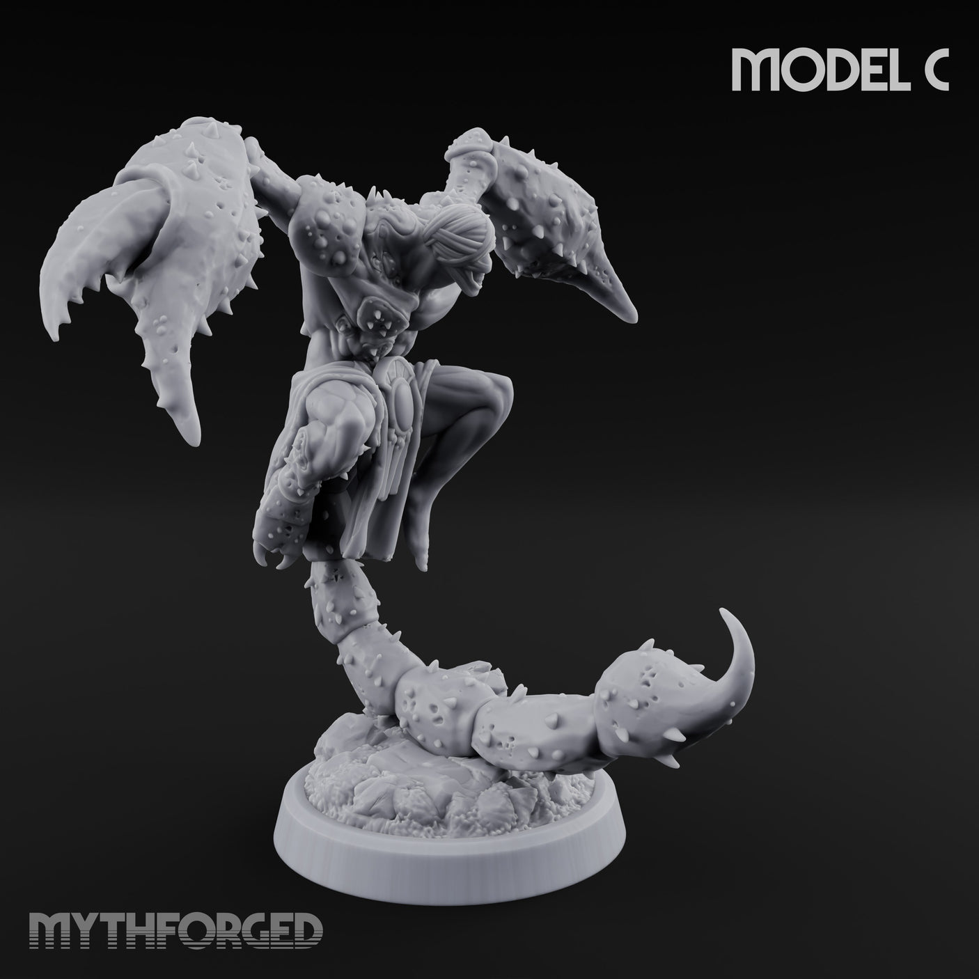 Claw Snapping Lunging Tlincalli Miniature for Dungeons and Dragons, Pathfinder or other TTRPGs