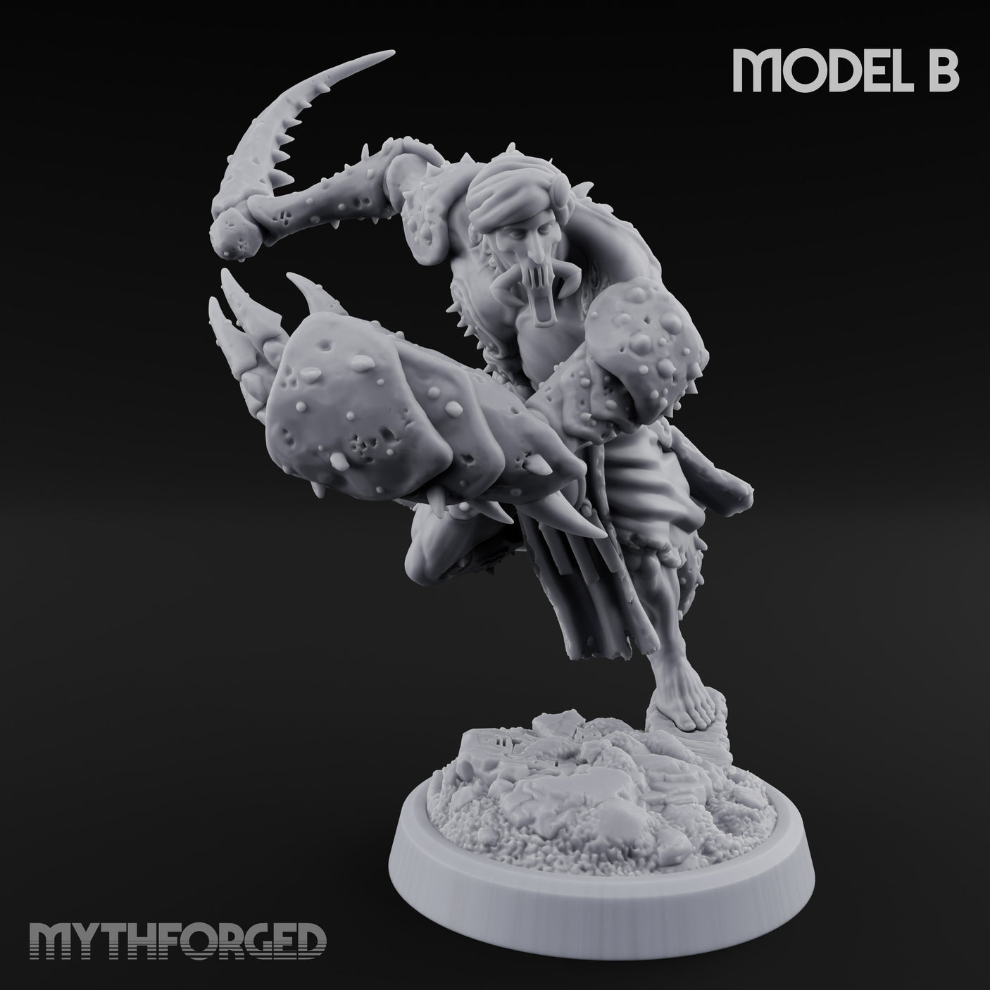 Claw Snapping Lunging Tlincalli B Miniature for Dungeons and Dragons, Pathfinder or other TTRPGs