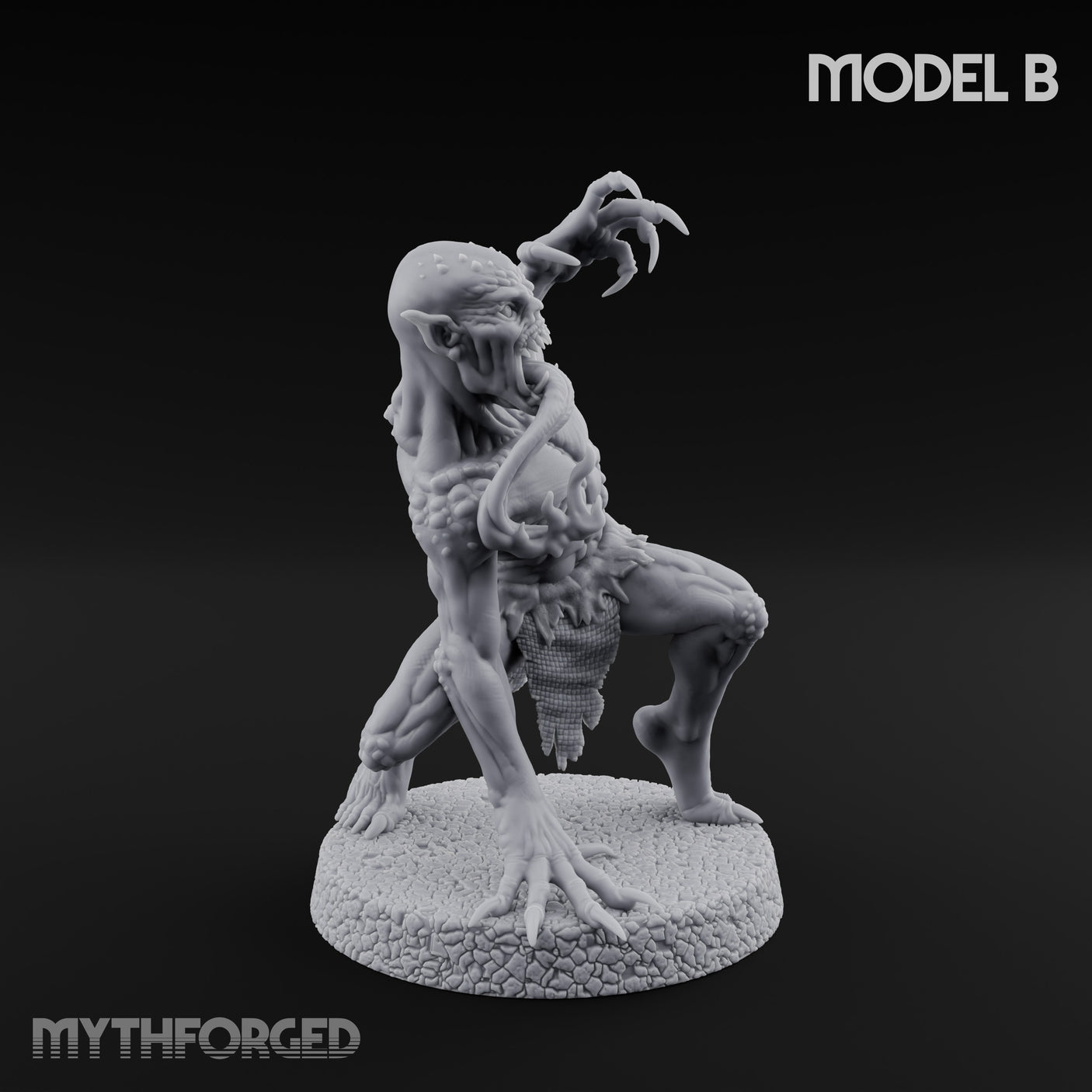 Clawing Ravenously Ghoul B Miniature for Dungeons and Dragons, Pathfinder or other TTRPGs