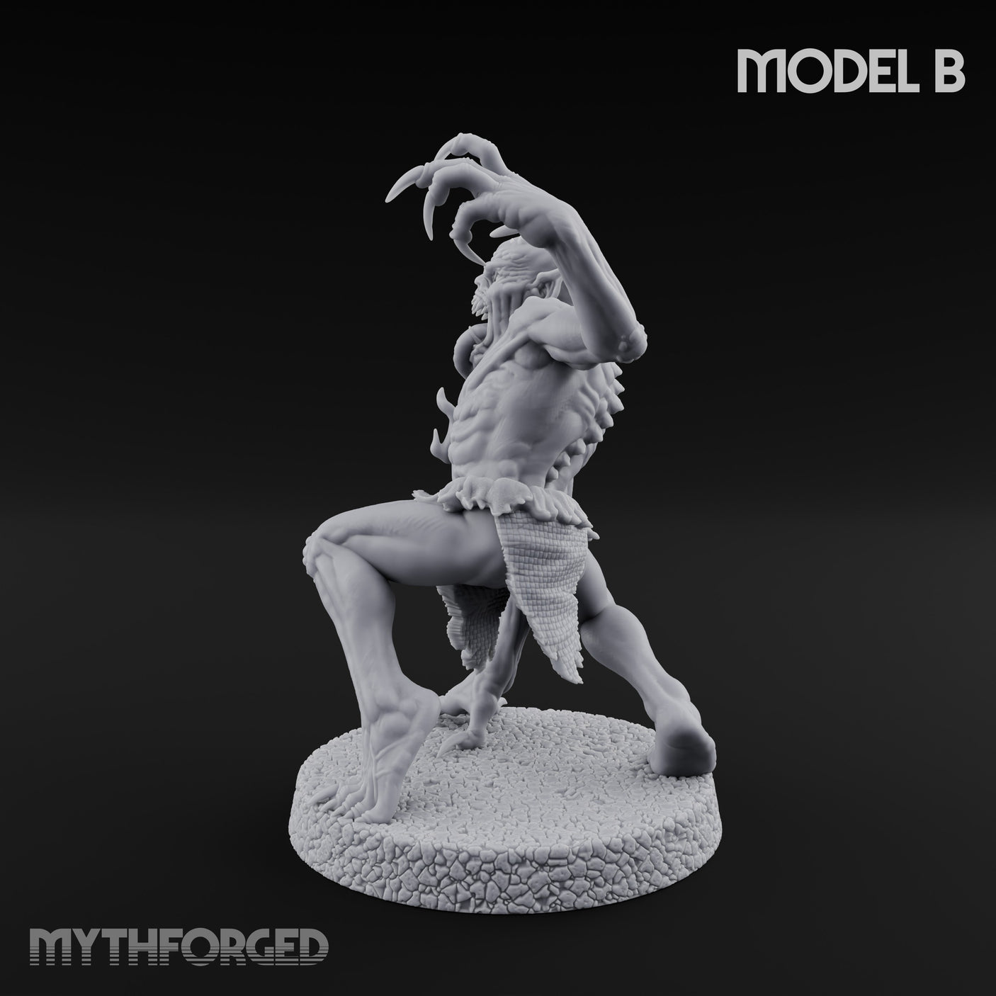 Clawing Ravenously Ghoul B Miniature for Dungeons and Dragons, Pathfinder or other TTRPGs