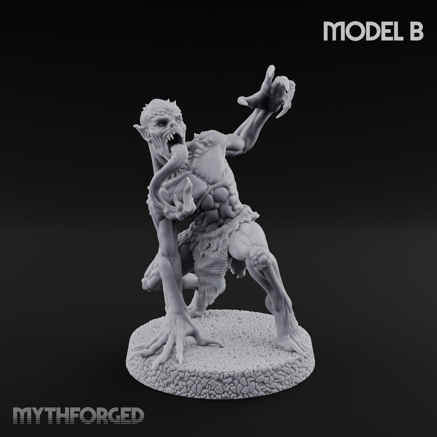 Clawing Ravenously Ghoul B Miniature for Dungeons and Dragons, Pathfinder or other TTRPGs