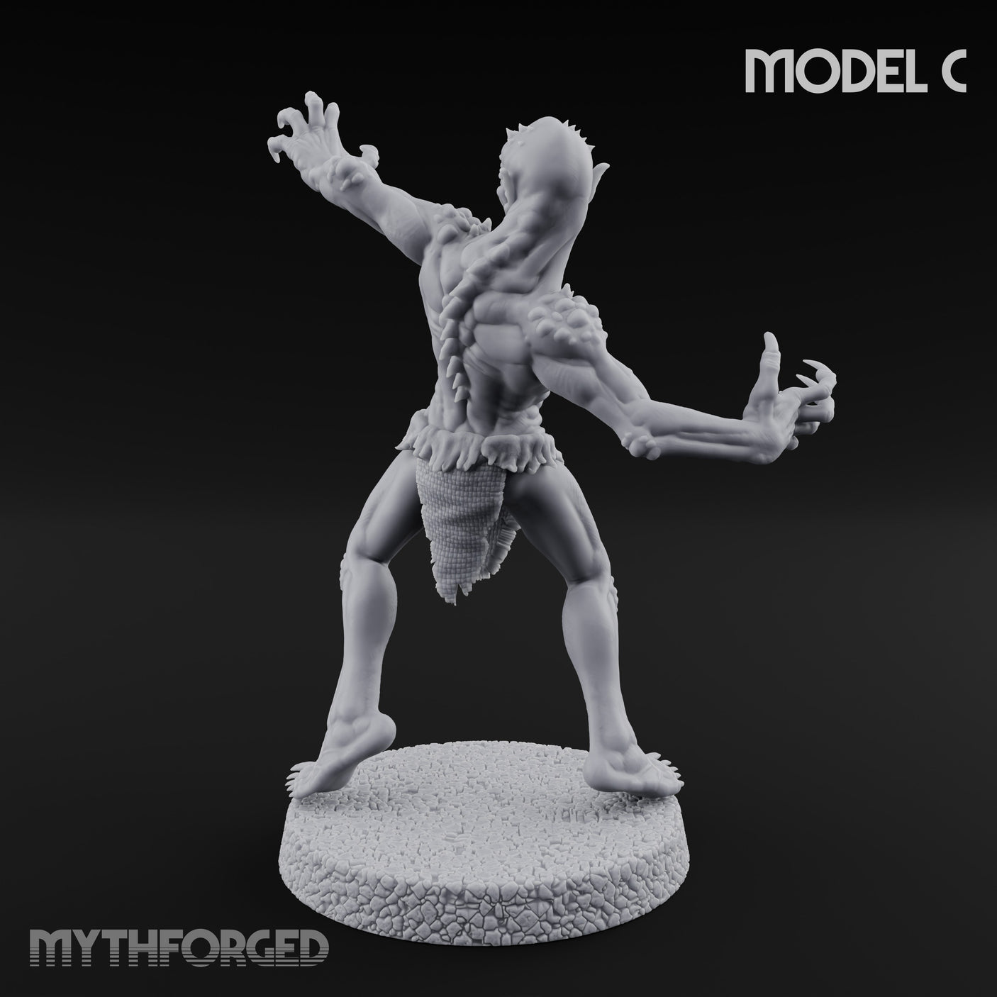 Clawing Ravenously Ghoul C Miniature for Dungeons and Dragons, Pathfinder or other TTRPGs