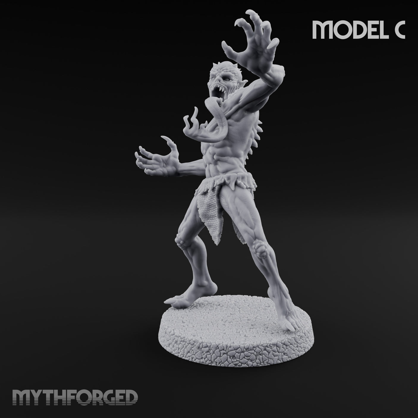 Clawing Ravenously Ghoul C Miniature for Dungeons and Dragons, Pathfinder or other TTRPGs
