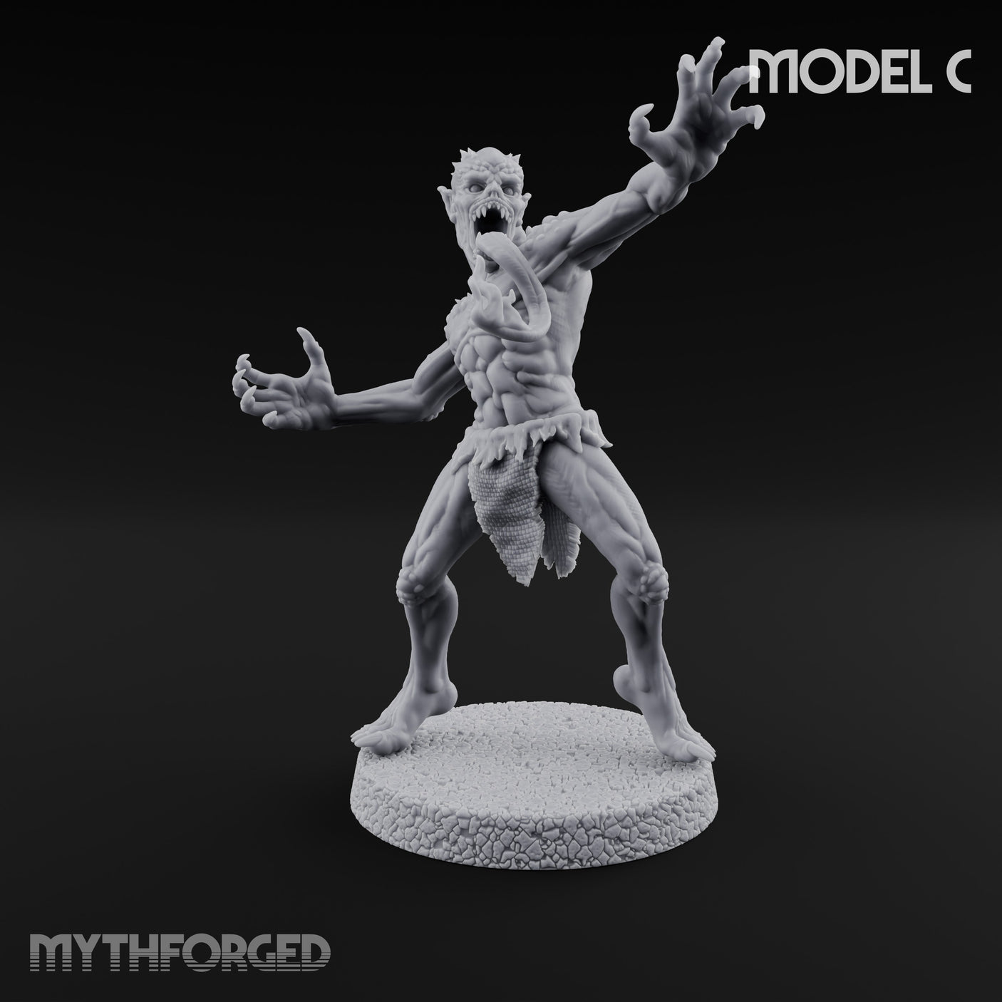 Clawing Ravenously Ghoul C Miniature for Dungeons and Dragons, Pathfinder or other TTRPGs