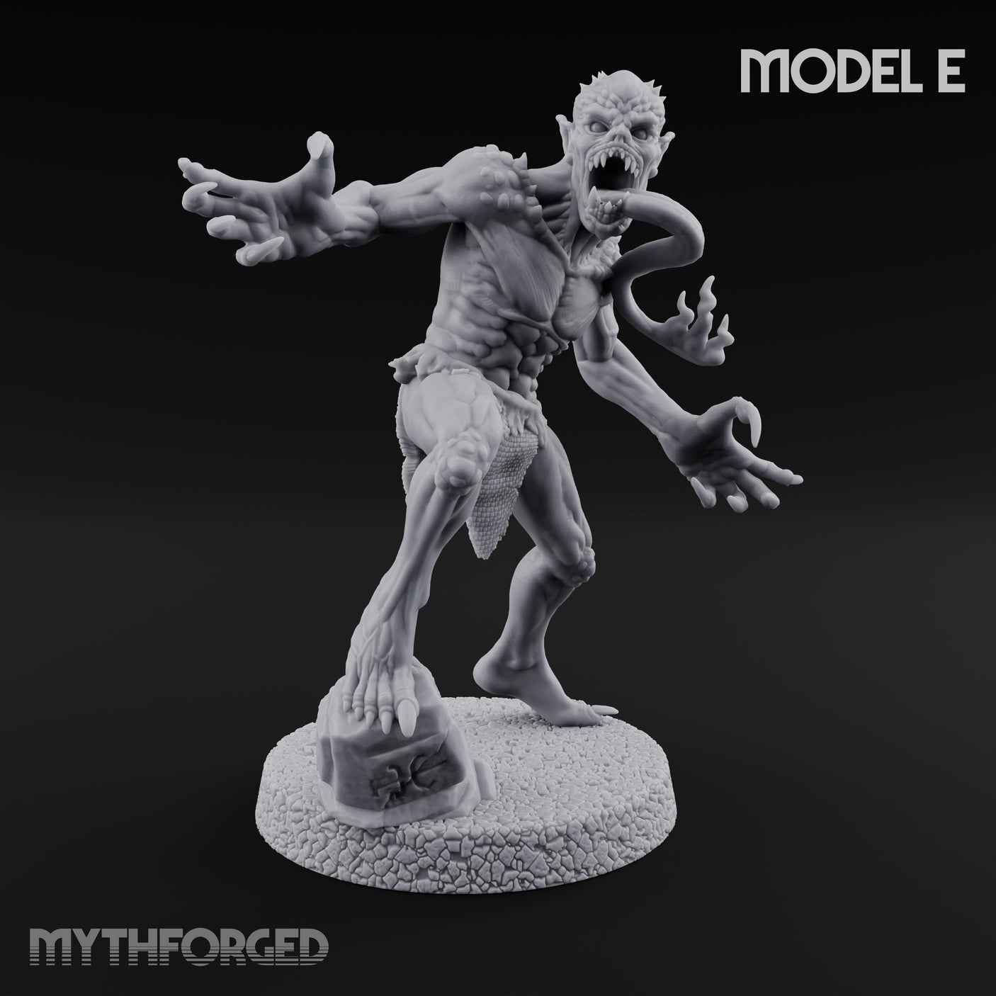 Clawing Ravenously Ghoul E Miniature for Dungeons and Dragons, Pathfinder or other TTRPGs