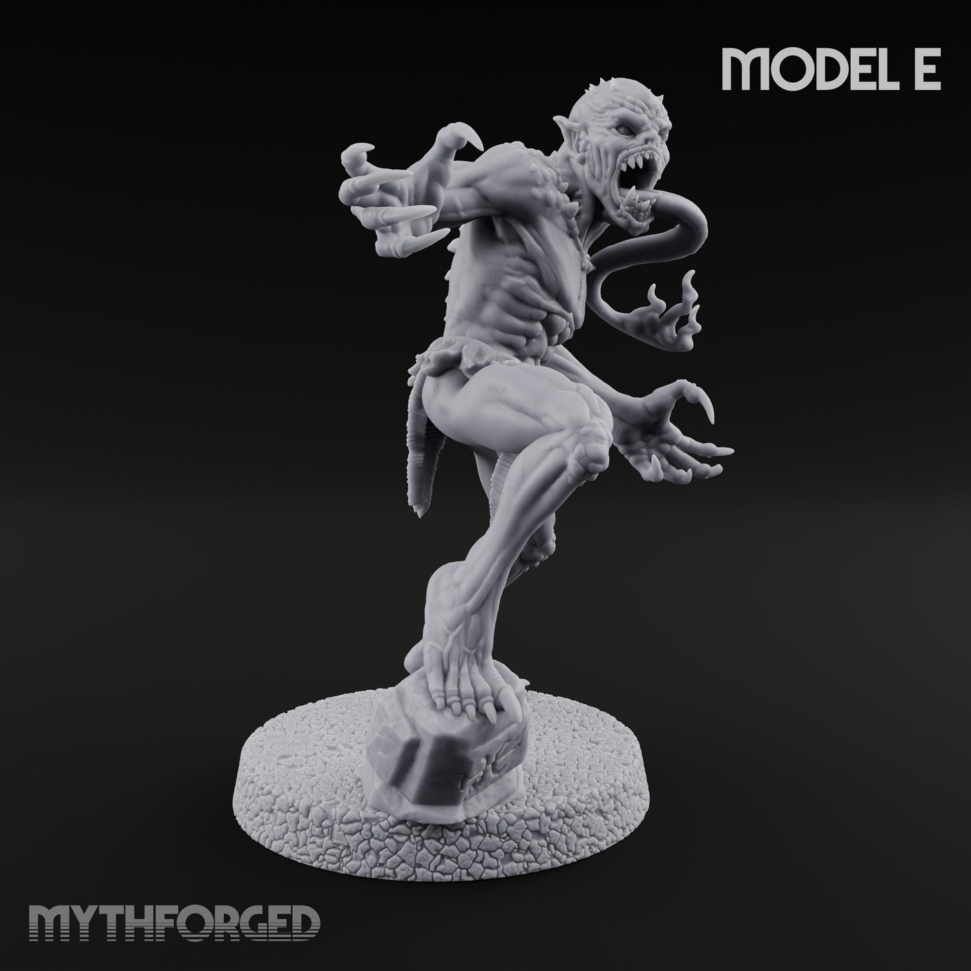 Clawing Ravenously Ghoul E Miniature for Dungeons and Dragons, Pathfinder or other TTRPGs