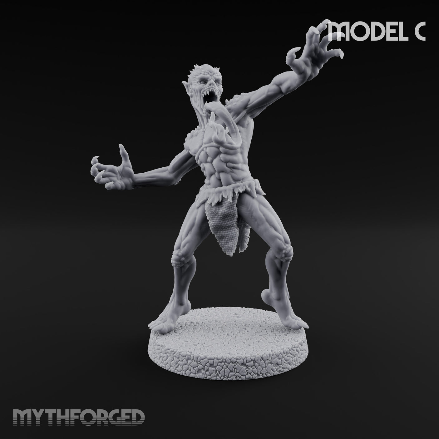 Clawing Ravenously Ghoul Pack Miniature for Dungeons and Dragons, Pathfinder or other TTRPGs