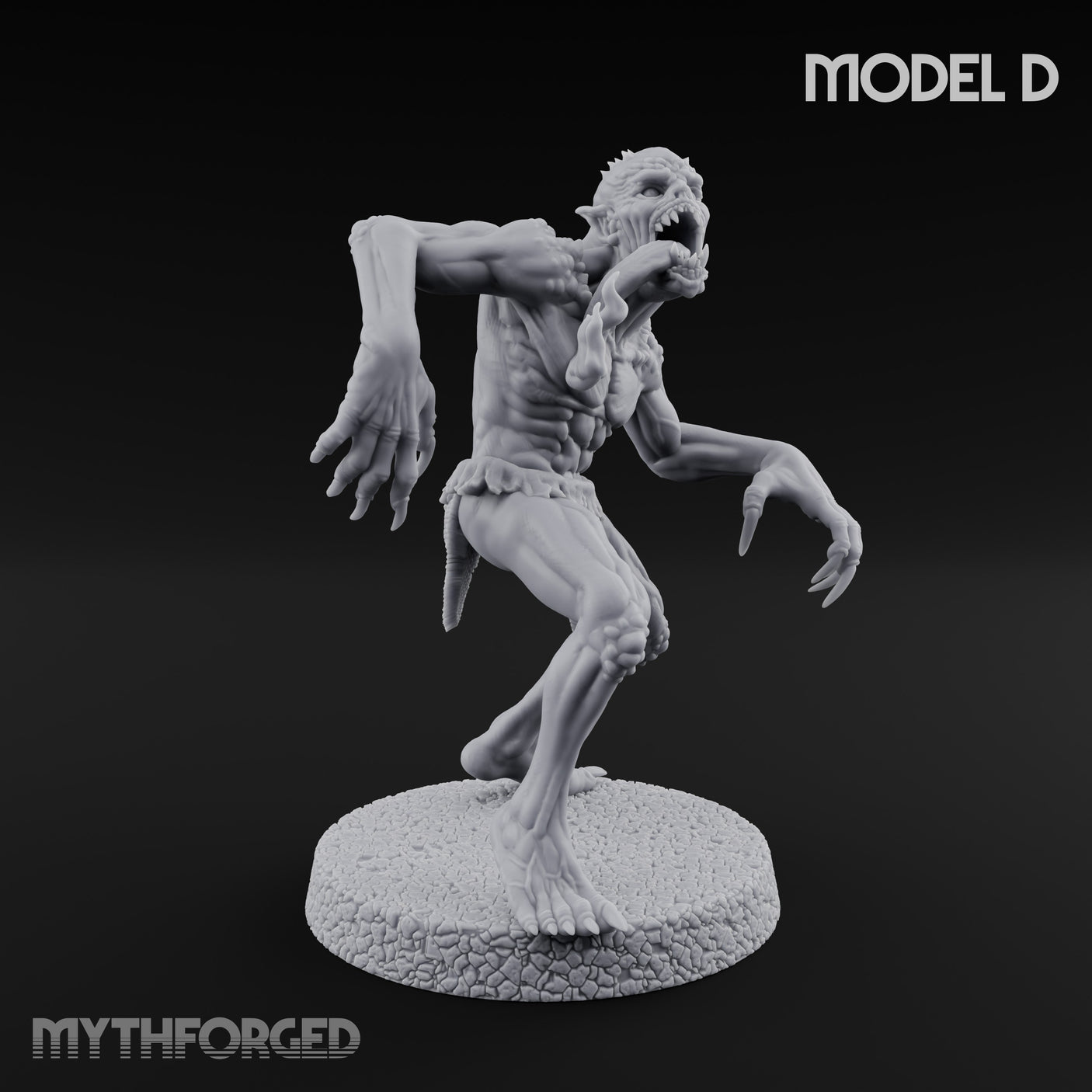 Clawing Ravenously Ghoul Pack Miniature for Dungeons and Dragons, Pathfinder or other TTRPGs