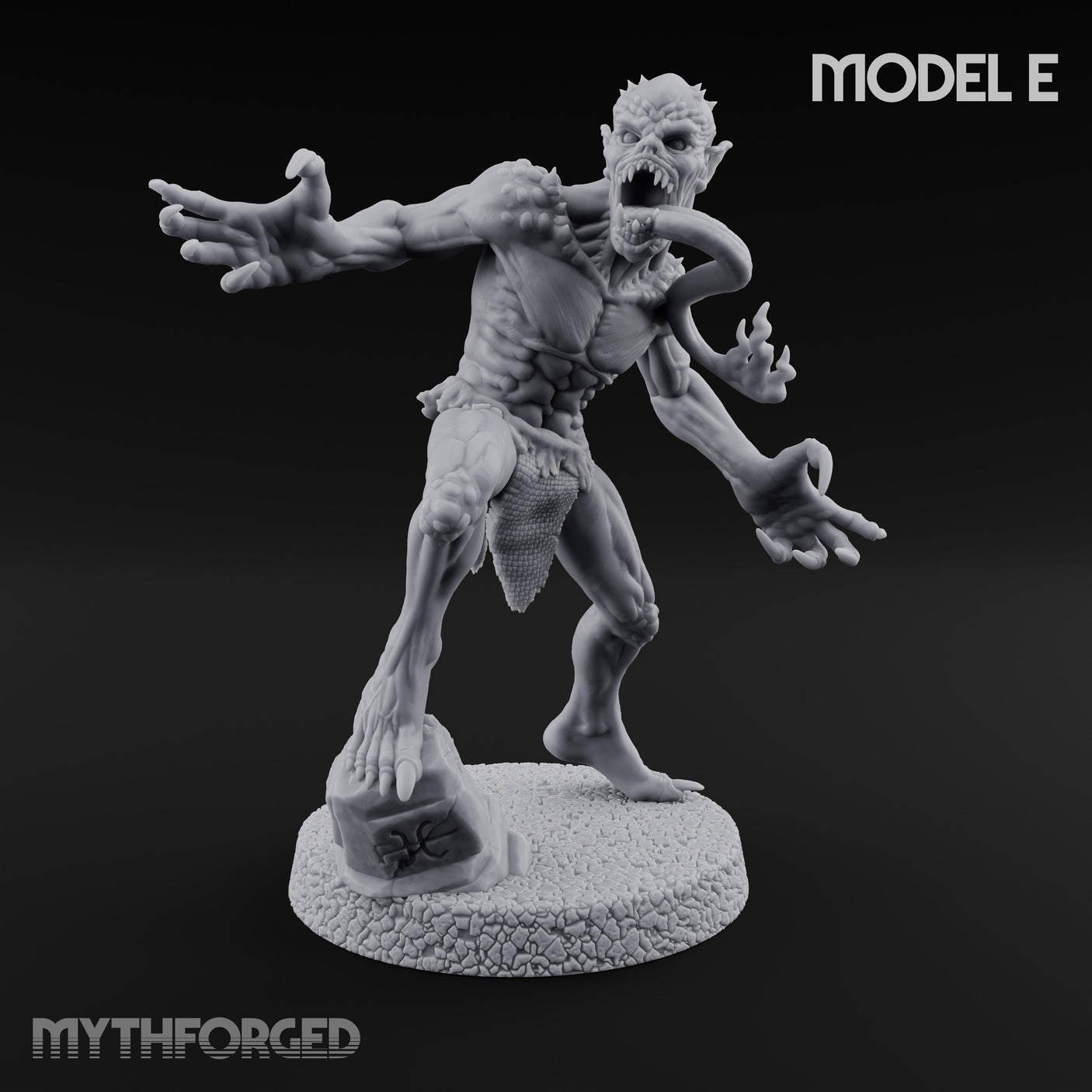 Clawing Ravenously Ghoul Pack Miniature for Dungeons and Dragons, Pathfinder or other TTRPGs