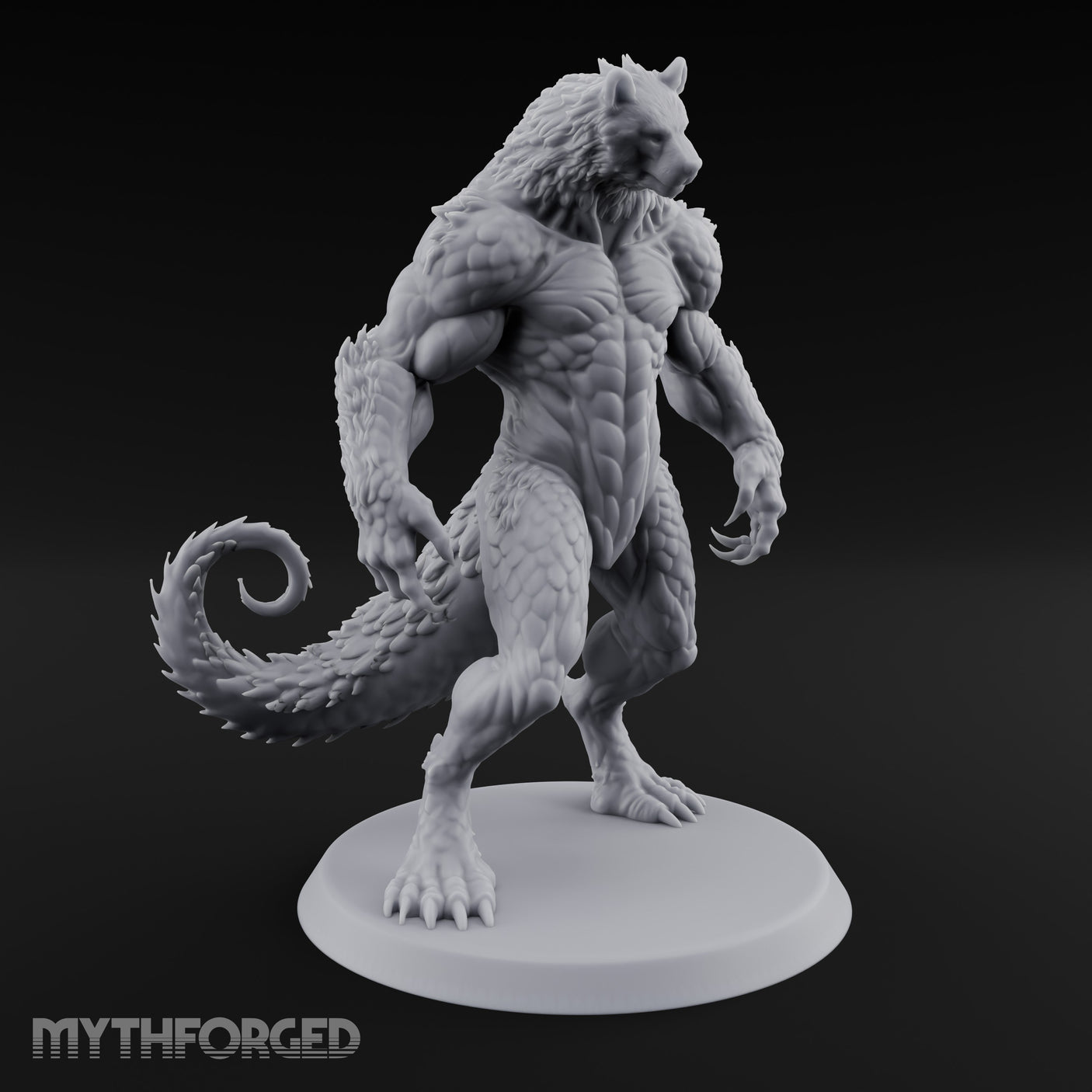 Claws Splayed Looming Werebear Abomination Miniature for Dungeons and Dragons, Pathfinder or other TTRPGs