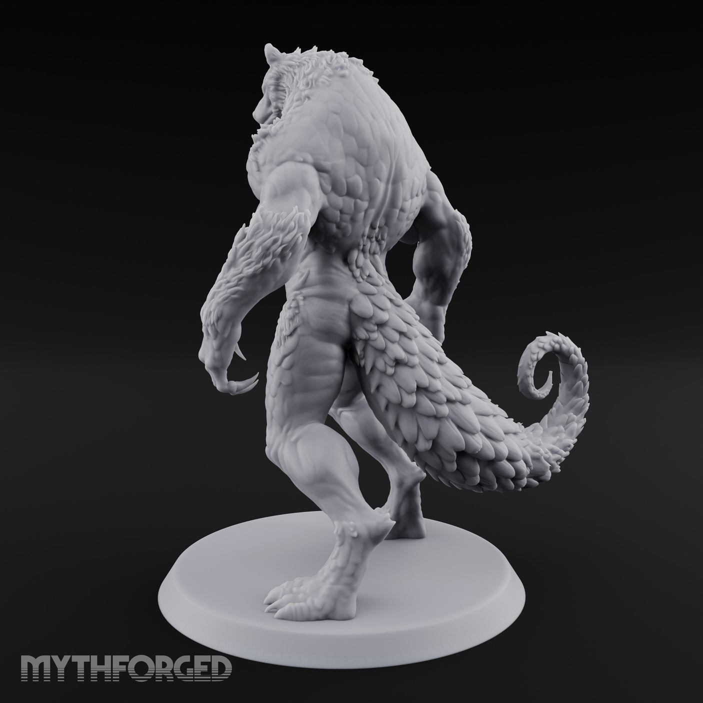 Claws Splayed Looming Werebear Abomination Miniature for Dungeons and Dragons, Pathfinder or other TTRPGs