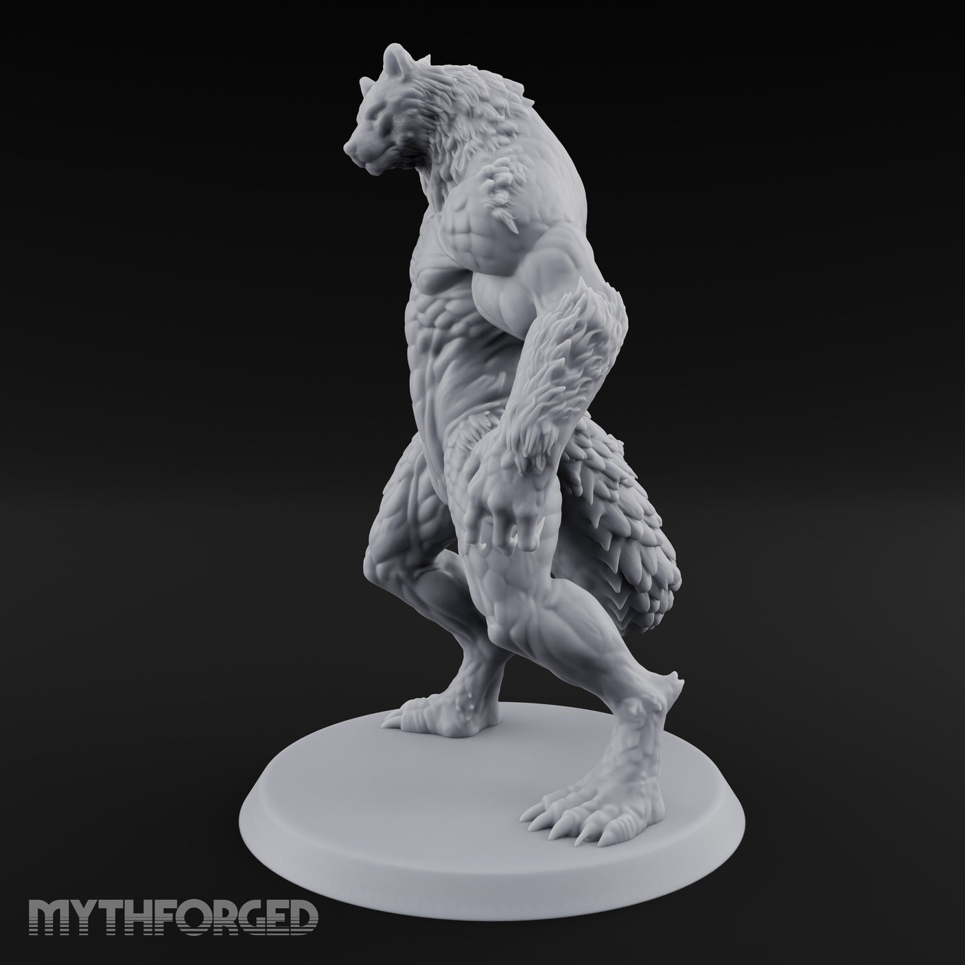 Claws Splayed Looming Werebear Abomination Miniature for Dungeons and Dragons, Pathfinder or other TTRPGs