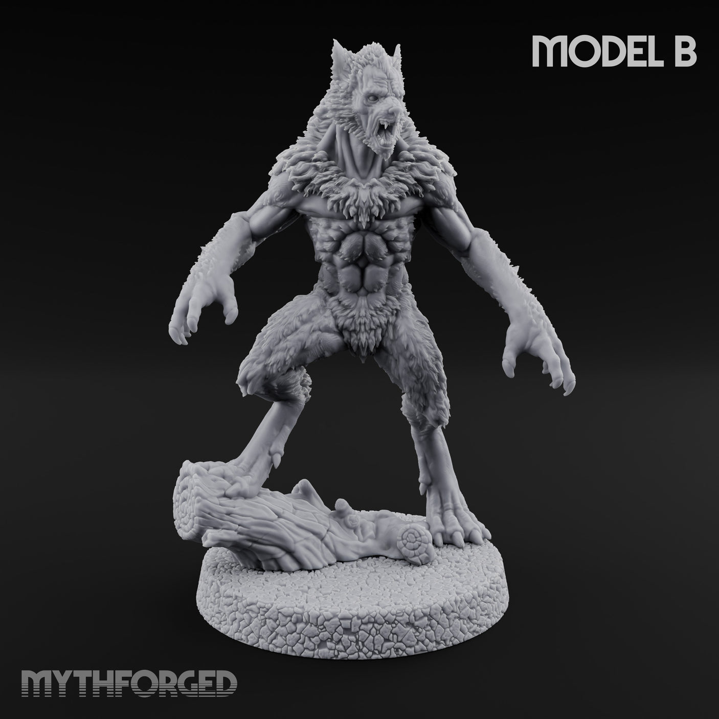 Claws Swiping Werewolf B Miniature for Dungeons and Dragons, Pathfinder or other TTRPGs