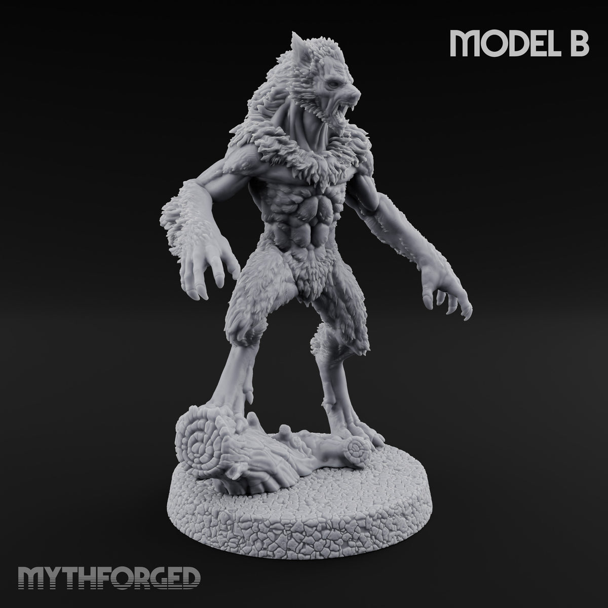 Claws Swiping Werewolf B Miniature for Dungeons and Dragons, Pathfinder or other TTRPGs