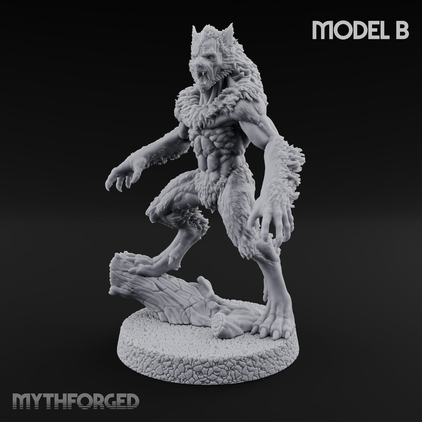 Claws Swiping Werewolf B Miniature for Dungeons and Dragons, Pathfinder or other TTRPGs