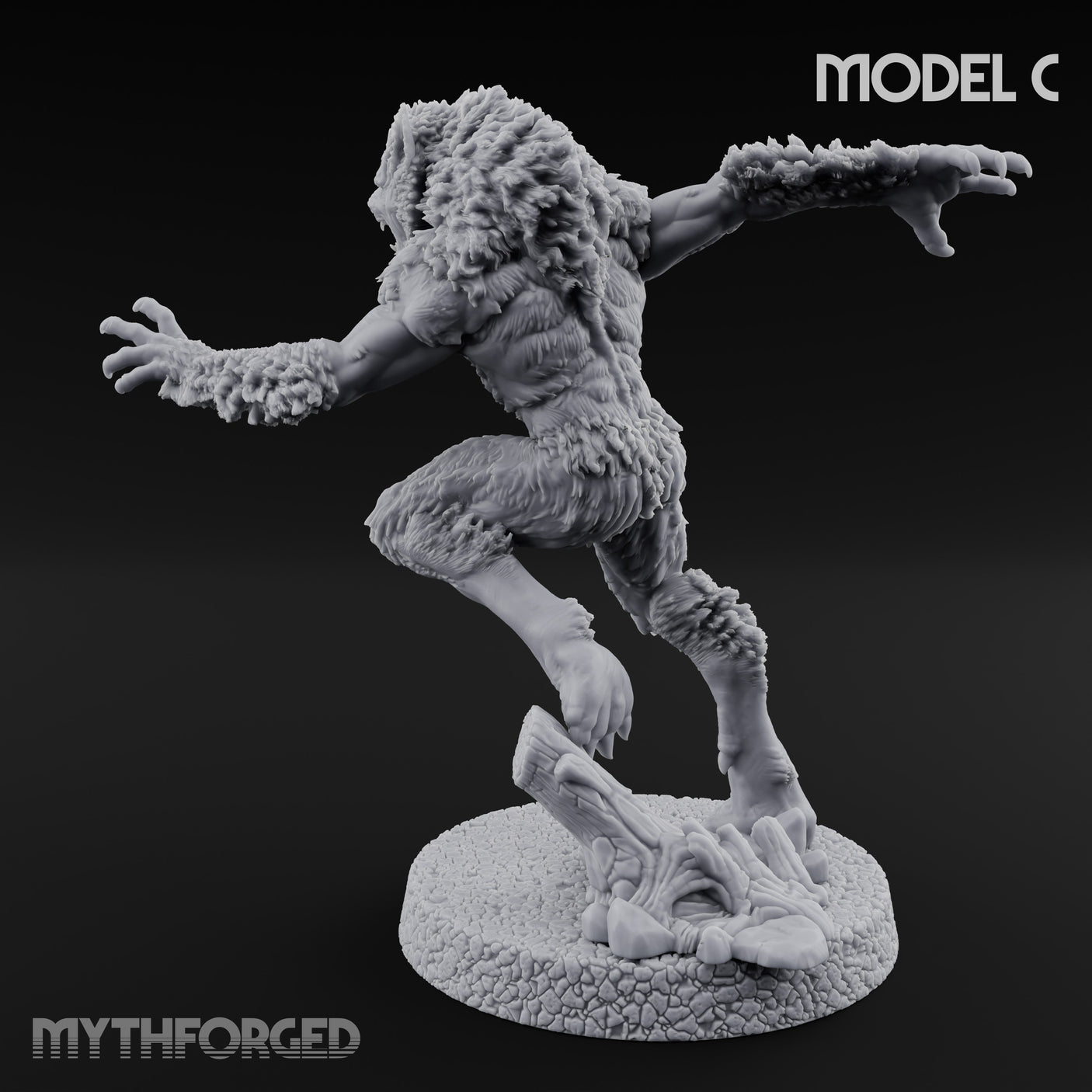 Claws Swiping Werewolf C Miniature for Dungeons and Dragons, Pathfinder or other TTRPGs