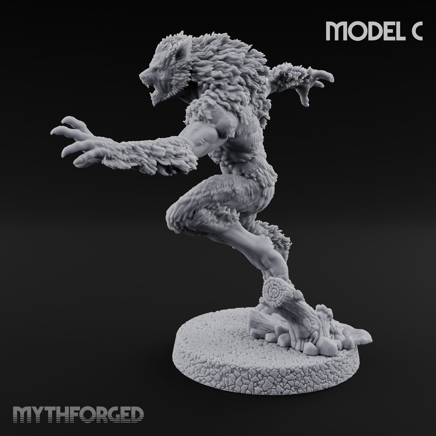 Claws Swiping Werewolf C Miniature for Dungeons and Dragons, Pathfinder or other TTRPGs