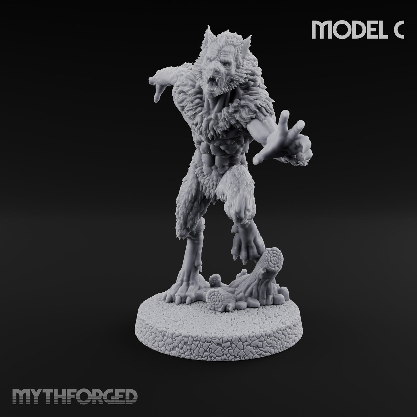 Claws Swiping Werewolf C Miniature for Dungeons and Dragons, Pathfinder or other TTRPGs