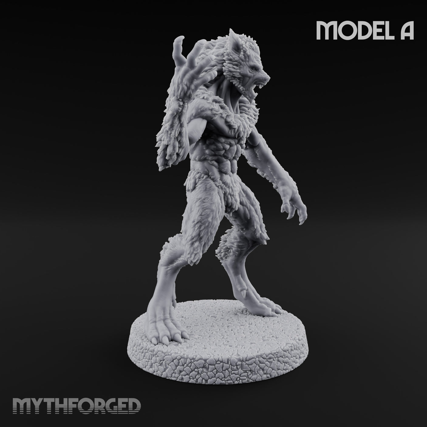 Claws Swiping Werewolf Pack Miniature for Dungeons and Dragons, Pathfinder or other TTRPGs