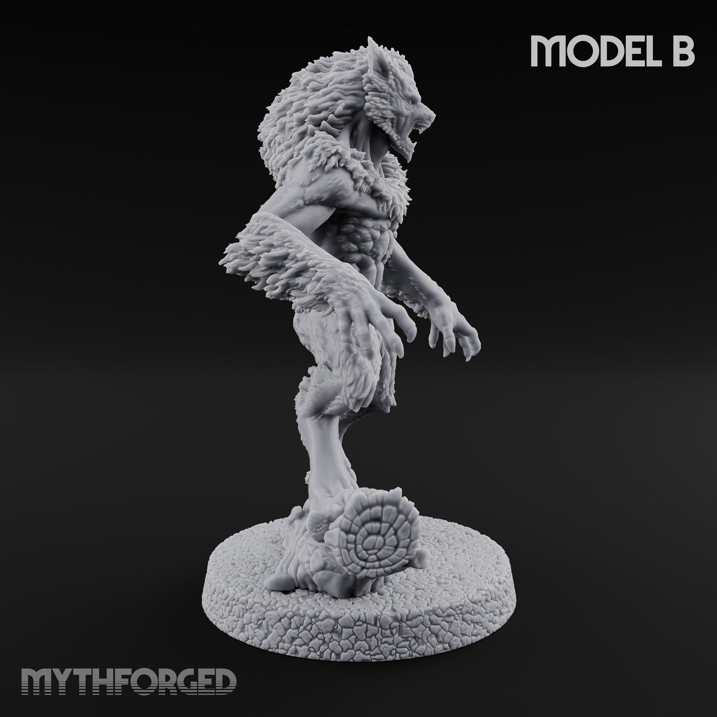 Claws Swiping Werewolf Pack Miniature for Dungeons and Dragons, Pathfinder or other TTRPGs