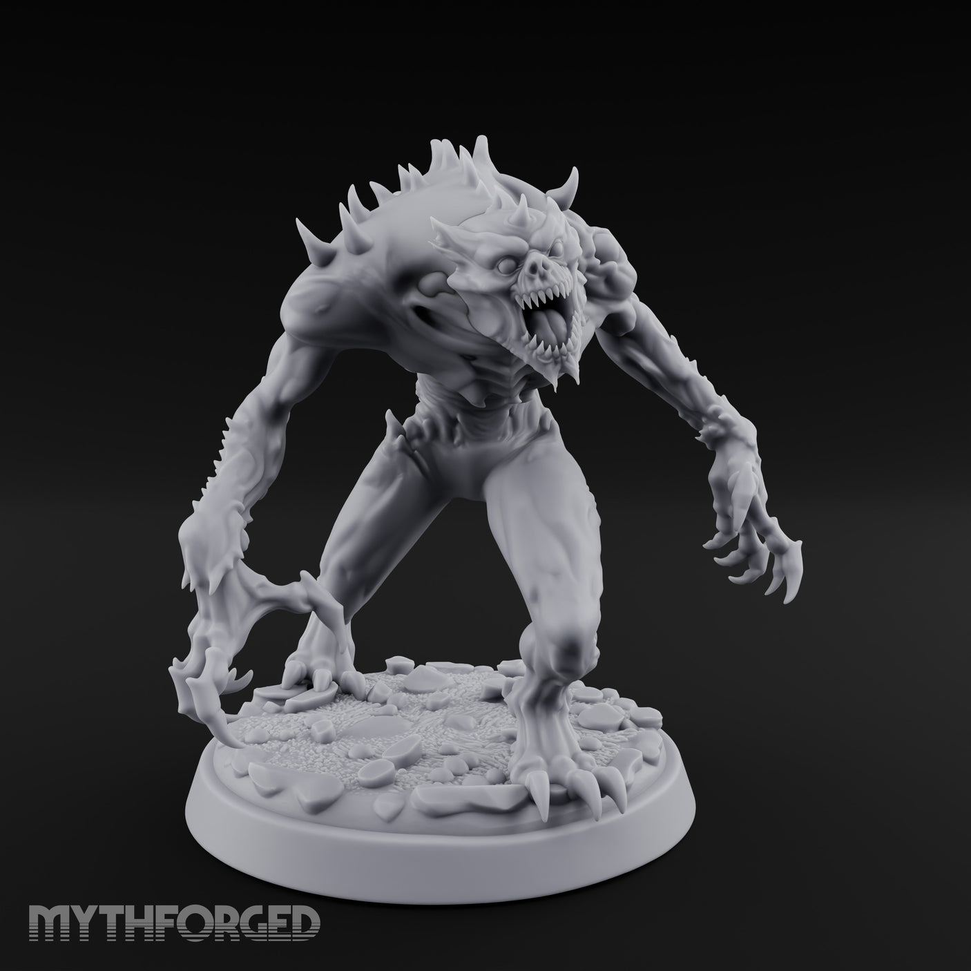 Claws Wide Snarling Zombie Hunter Miniature for Dungeons and Dragons, Pathfinder or other TTRPGs