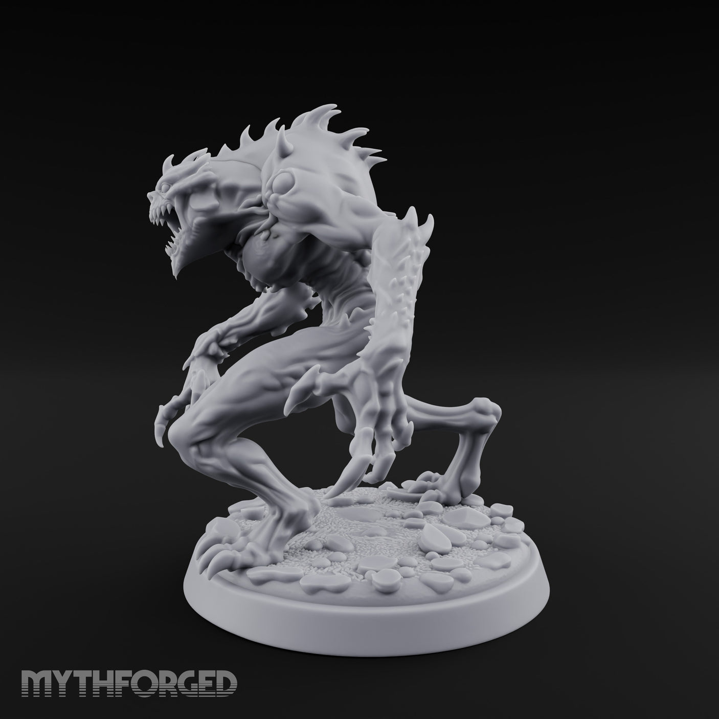 Claws Wide Snarling Zombie Hunter Miniature for Dungeons and Dragons, Pathfinder or other TTRPGs