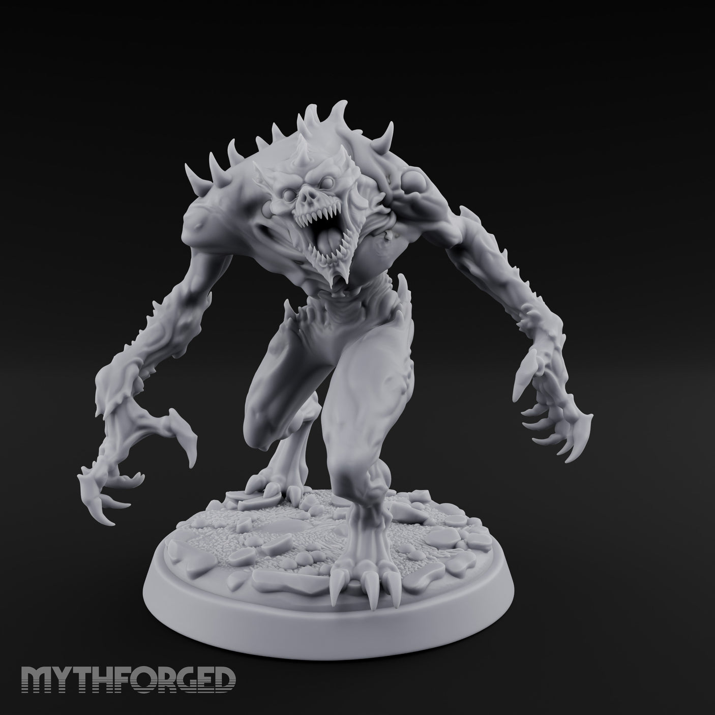 Claws Wide Snarling Zombie Hunter Miniature for Dungeons and Dragons, Pathfinder or other TTRPGs
