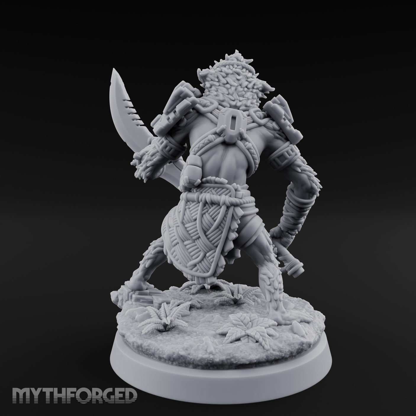 Cleaver Dragging Vesk Shock Trooper Miniature for Dungeons and Dragons, Pathfinder or other TTRPGs