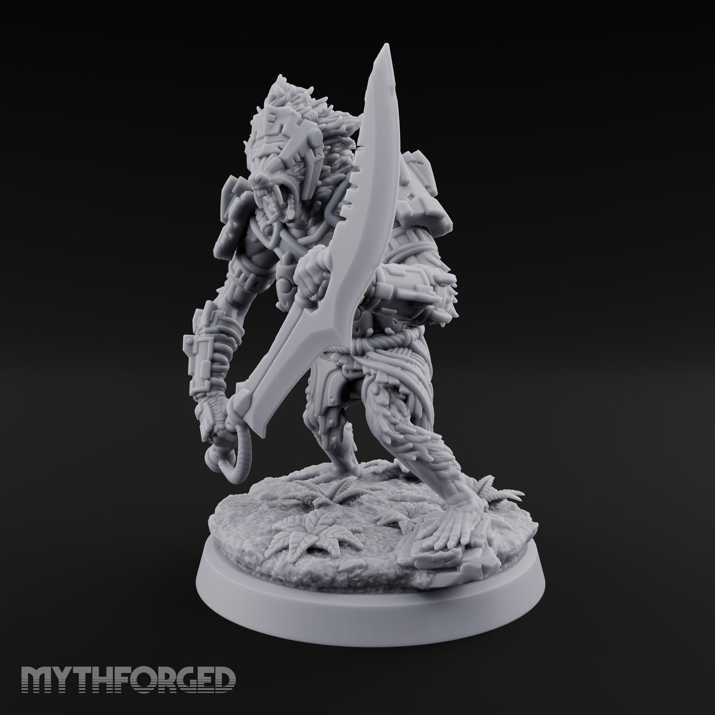 Cleaver Dragging Vesk Shock Trooper Miniature for Dungeons and Dragons, Pathfinder or other TTRPGs