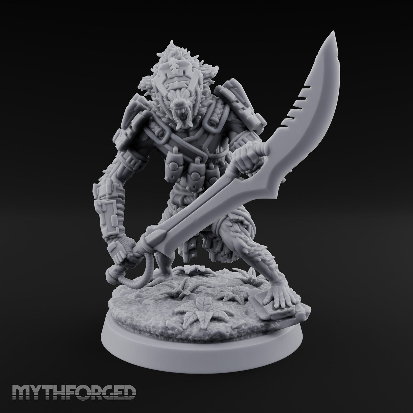 Cleaver Dragging Vesk Shock Trooper Miniature for Dungeons and Dragons, Pathfinder or other TTRPGs