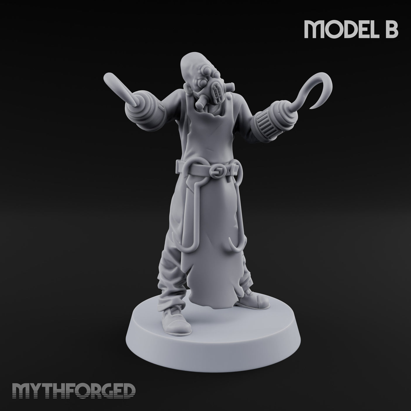 Cleaver Wielding Plague Butcher B Miniature for Dungeons and Dragons, Pathfinder or other TTRPGs