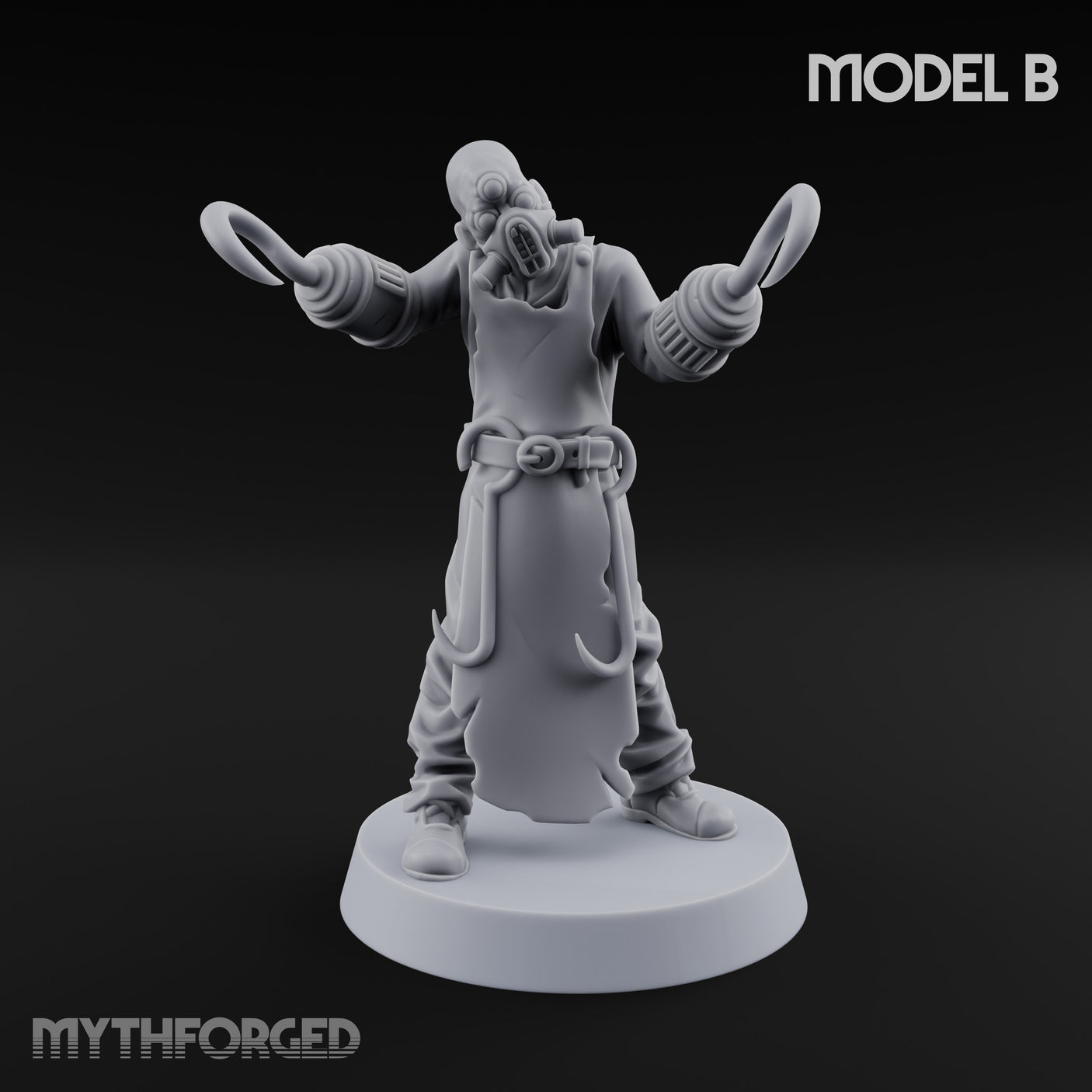 Cleaver Wielding Plague Butcher B Miniature for Dungeons and Dragons, Pathfinder or other TTRPGs