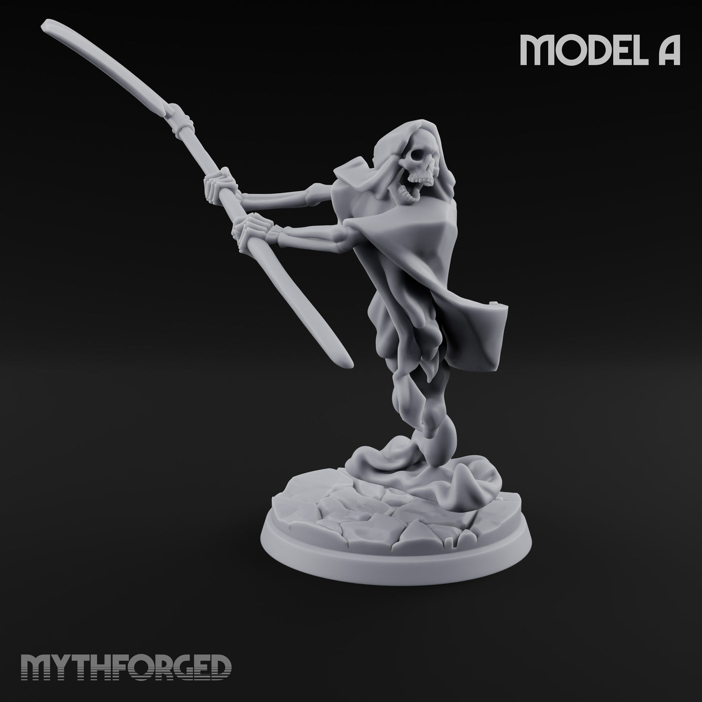 Cloak Billowing Blade Slashing Wraith Reaper A Miniature for Dungeons and Dragons, Pathfinder or other TTRPGs