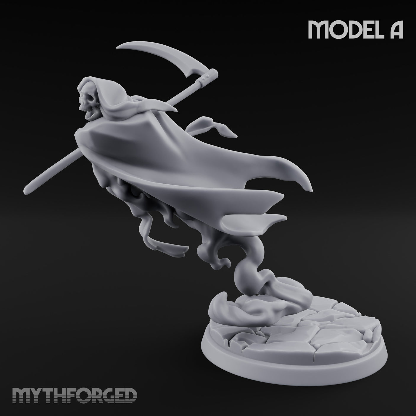 Cloak Billowing Blade Slashing Wraith Reaper A Miniature for Dungeons and Dragons, Pathfinder or other TTRPGs