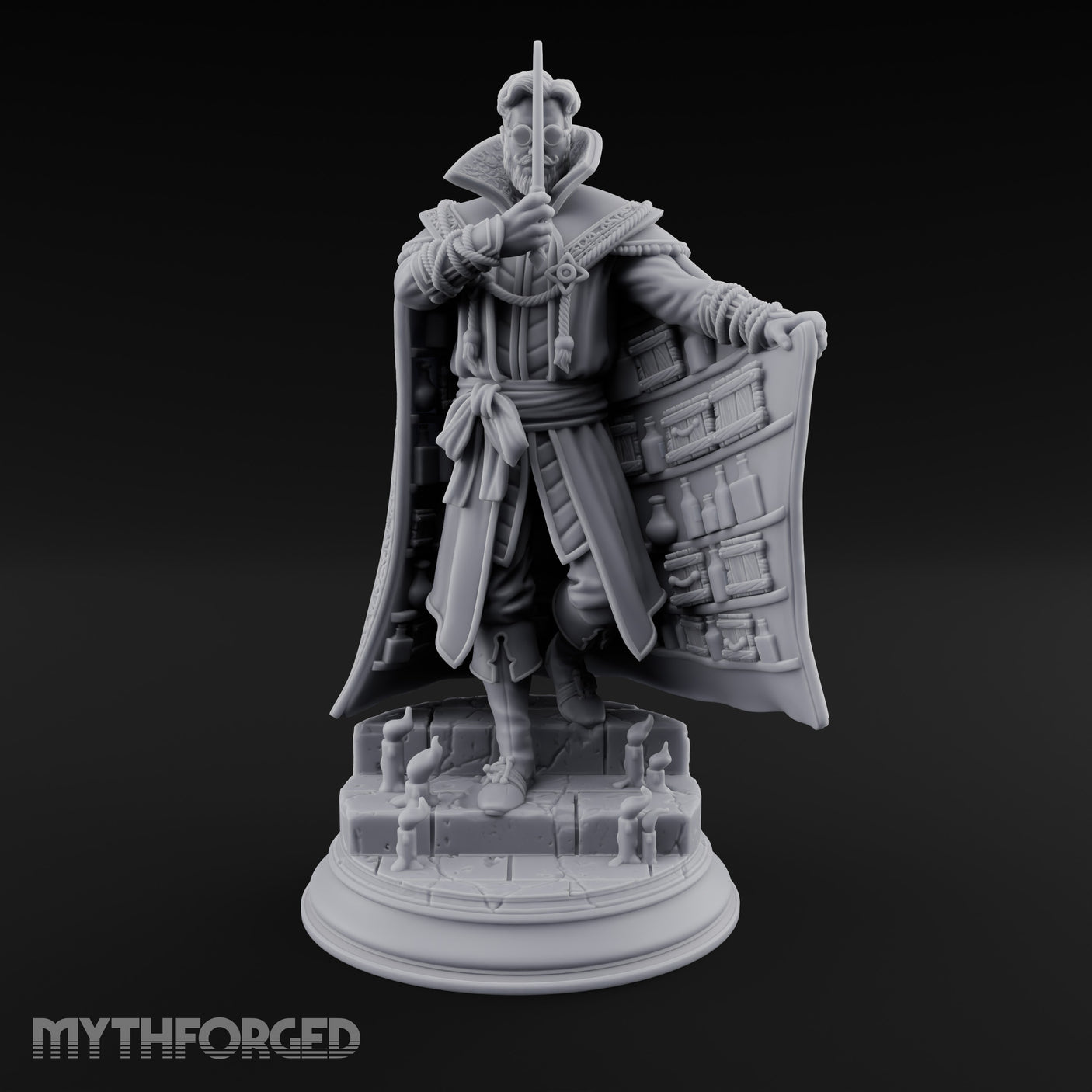 Cloak Sweeping Human Wizard Miniature for Dungeons and Dragons, Pathfinder or other TTRPGs