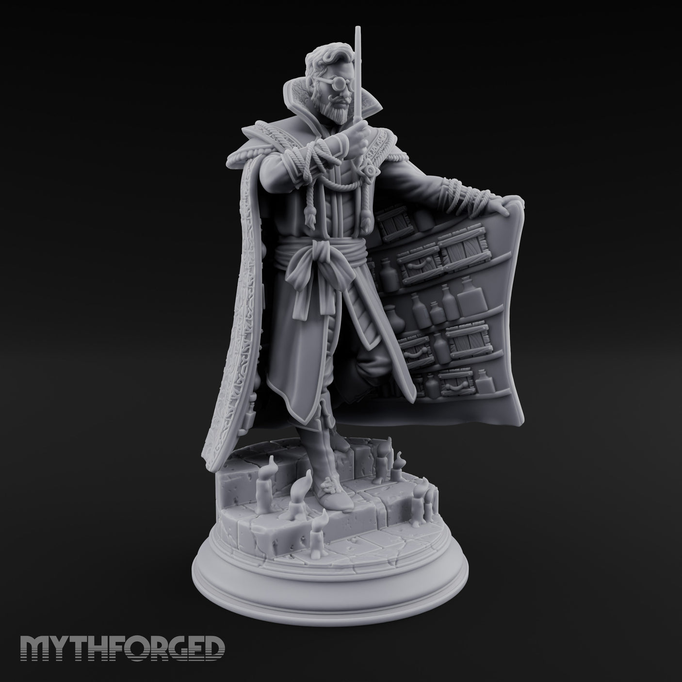 Cloak Sweeping Human Wizard Miniature for Dungeons and Dragons, Pathfinder or other TTRPGs