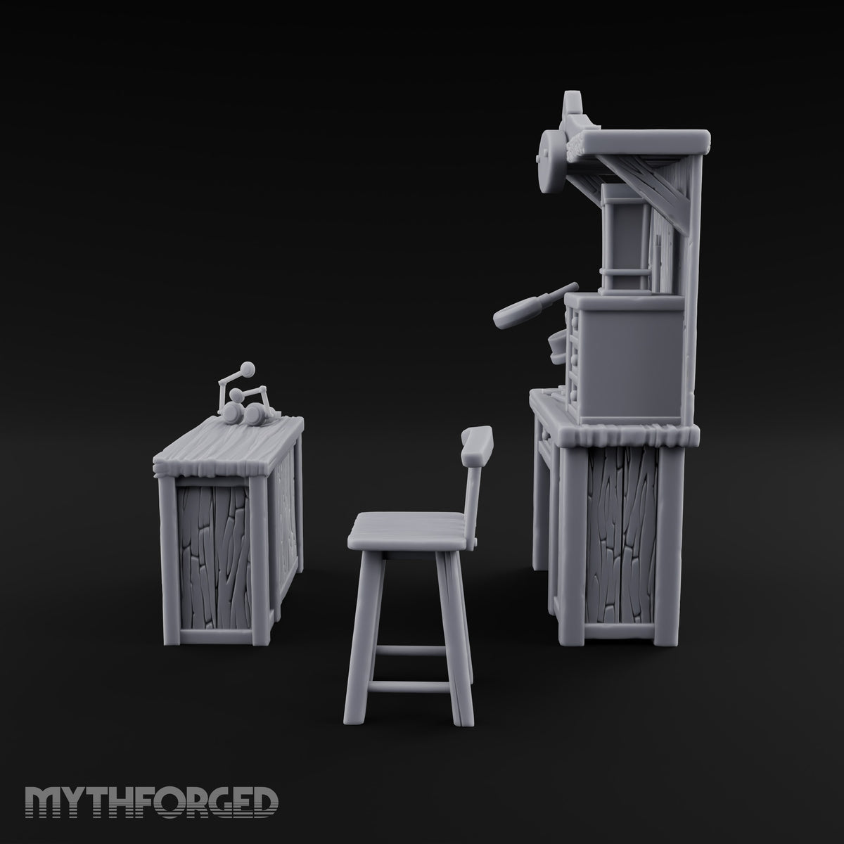 Goggles Off, Gears On Wooden Clockmaker Workbench Set