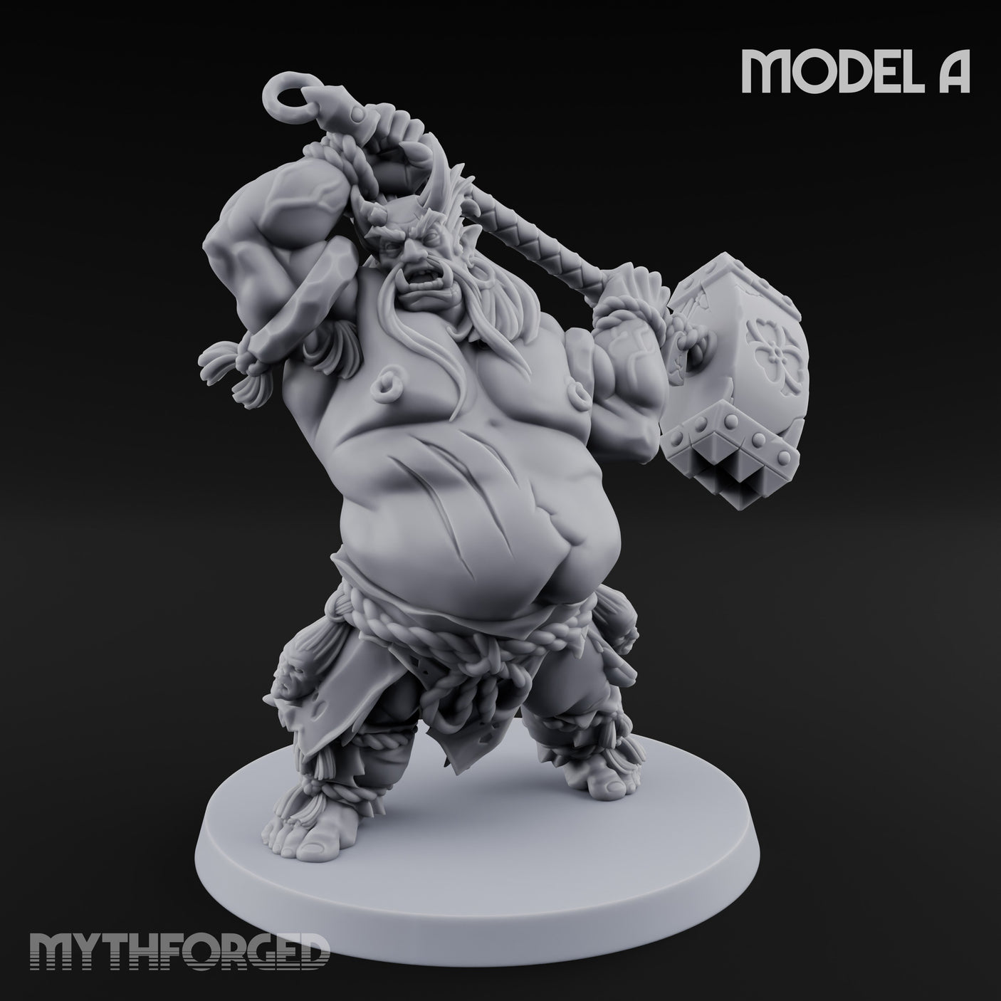 Club Smashing Oni Brute A Miniature for Dungeons and Dragons, Pathfinder or other TTRPGs
