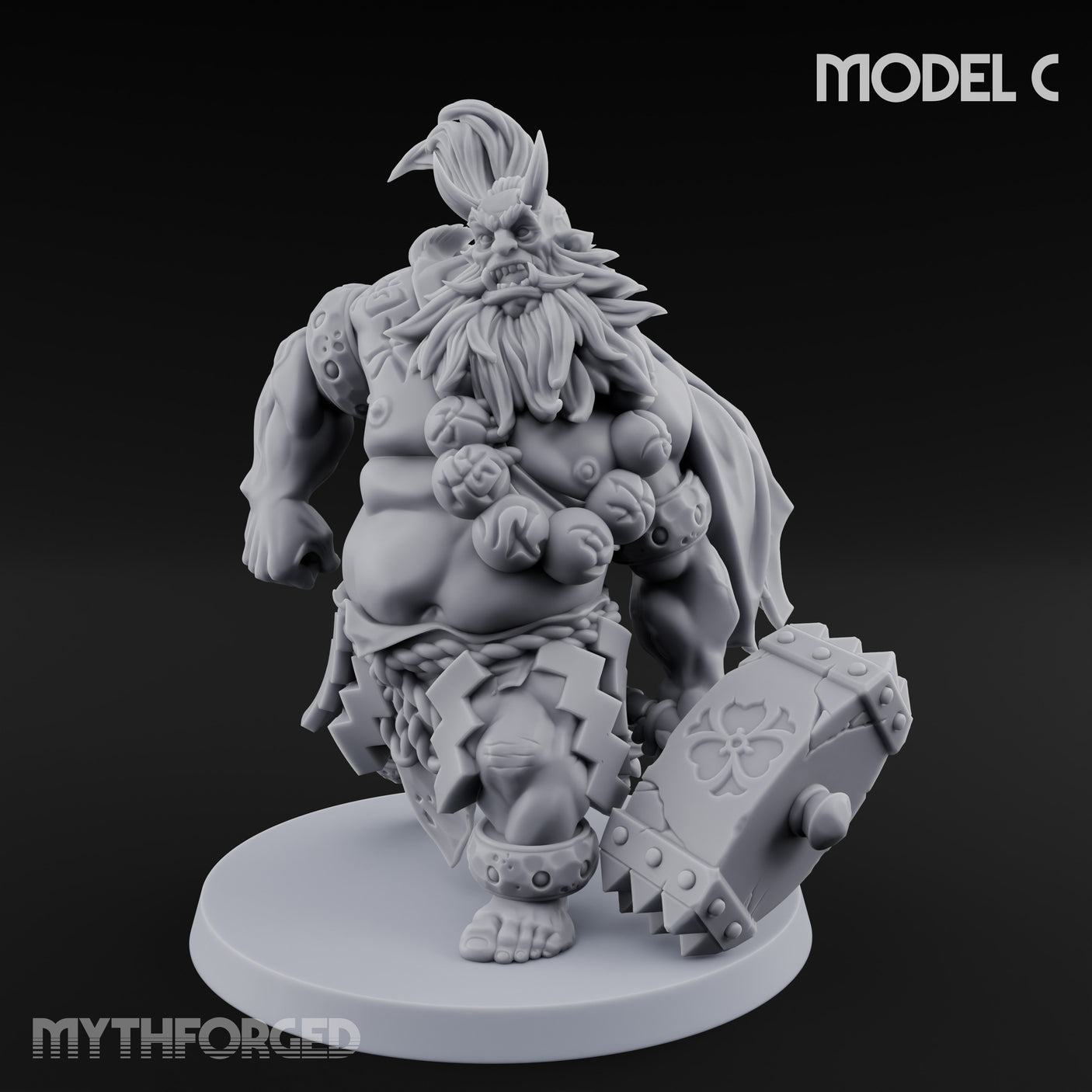 Club Smashing Oni Brute C Miniature for Dungeons and Dragons, Pathfinder or other TTRPGs