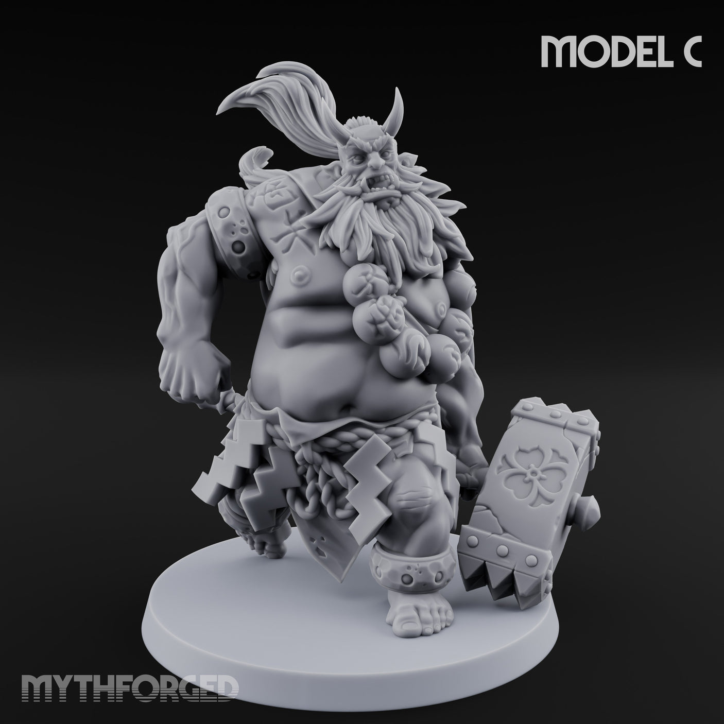 Club Smashing Oni Brute C Miniature for Dungeons and Dragons, Pathfinder or other TTRPGs