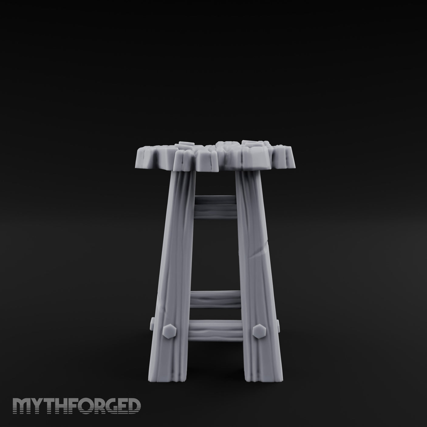 Clutter-Topped Hex-Bolted Tavern Stool
