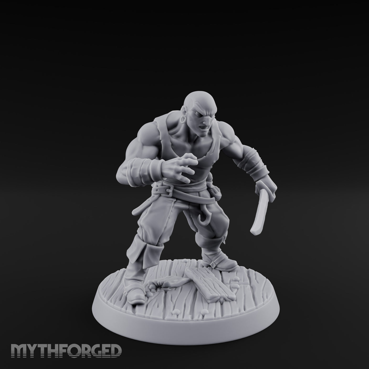 Closing In Human Pirate Miniature for Dungeons and Dragons, Pathfinder or other TTRPGs