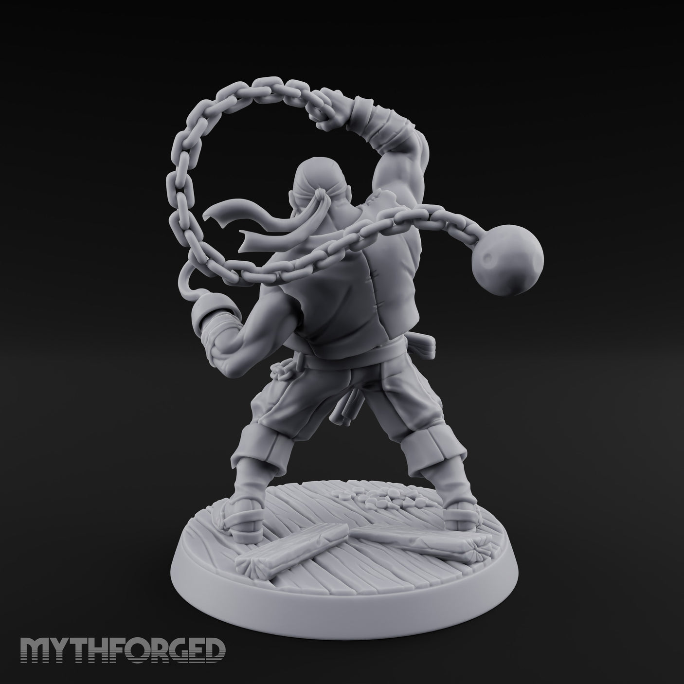 Swinging the Shot Human Pirate Miniature for Dungeons and Dragons, Pathfinder or other TTRPGs
