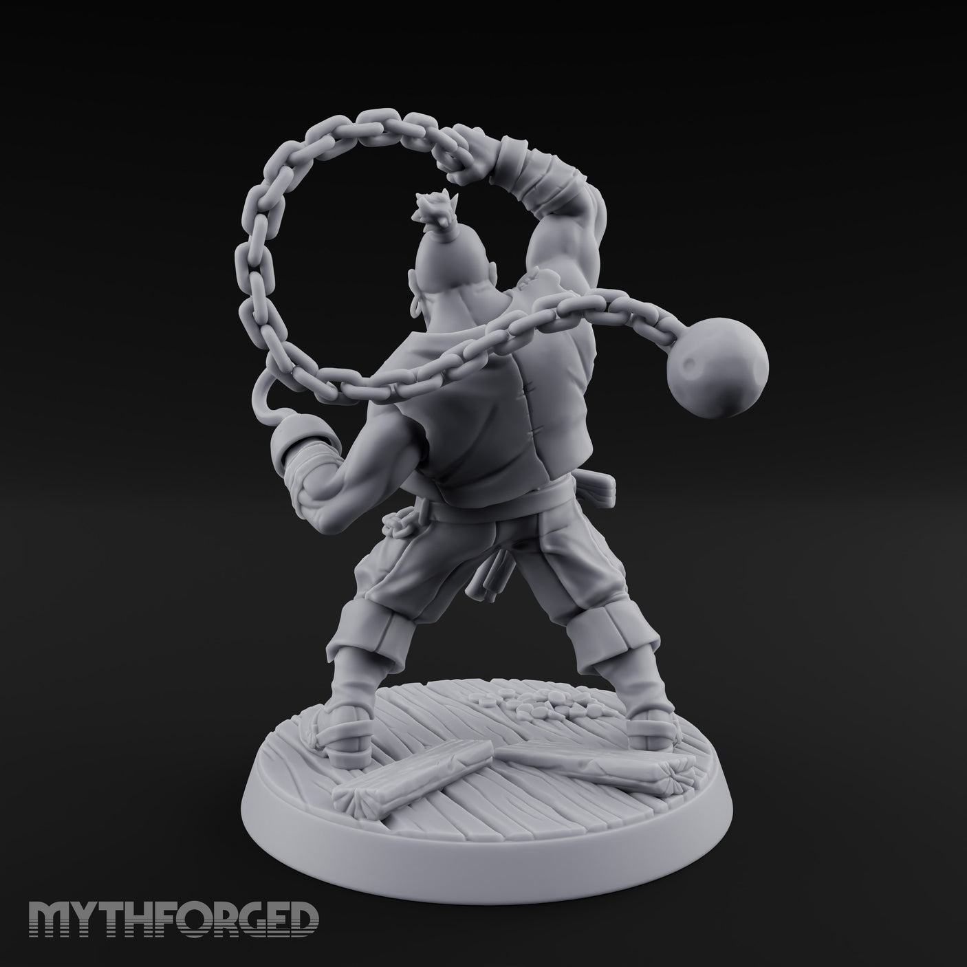 Swinging the Shot Human Pirate Miniature for Dungeons and Dragons, Pathfinder or other TTRPGs