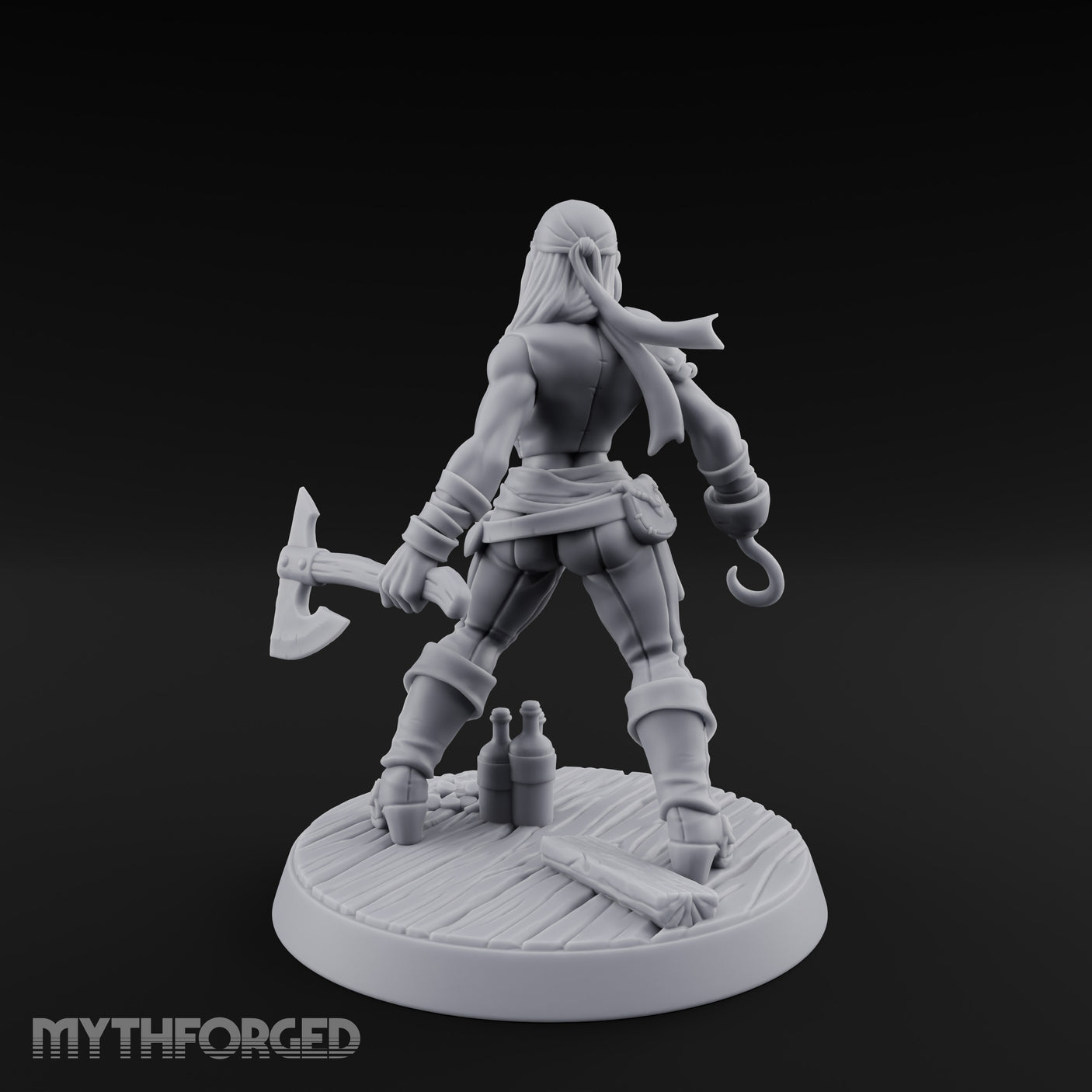 Standing Her Ground Human Pirate Miniature for Dungeons and Dragons, Pathfinder or other TTRPGs