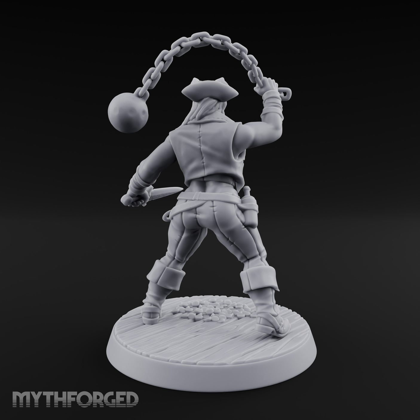 Wrecking Ball Human Pirate Miniature for Dungeons and Dragons, Pathfinder or other TTRPGs