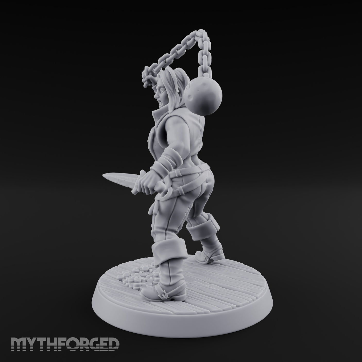 Wrecking Ball Human Pirate Miniature for Dungeons and Dragons, Pathfinder or other TTRPGs