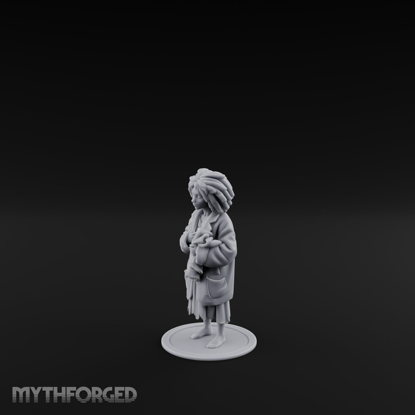 Coat Clutching Human Urchin Miniature for Dungeons and Dragons, Pathfinder or other TTRPGs