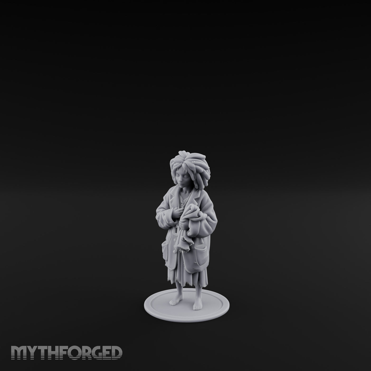 Coat Clutching Human Urchin Miniature for Dungeons and Dragons, Pathfinder or other TTRPGs